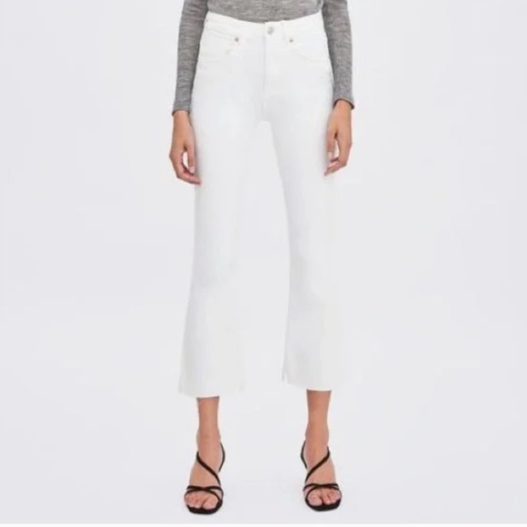 Zara / High Rise Mini Flare Jeans White Size 2 - Picture 2 of 4